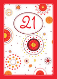 21 Orange Border 5x7 Folded Card