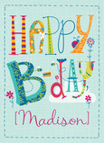 Sprouting Flower Birthday 5x7 Folded Card