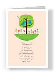Singing Bird Get Well 5x7 Folded Card