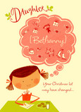 Daughter Christmas Dreams 5x7 Folded Card