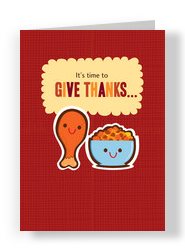 Give Thanks Drumstick 5x7 Folded Card