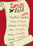 Naughty Nice List 5x7 Folded Card