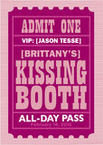 Kissing Booth Ticket 5x7 Folded Card
