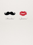 Mustache Valentine Lipstick 5x7 Folded Card