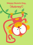 Hearts Day Monkey 5x7 Folded Card
