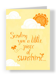 Orange Little Sunshine 5x7 Folded Card