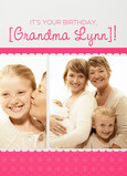 Pink Grandma Border 5x7 Folded Card
