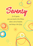 Colorful Seventy Joy 5x7 Folded Card