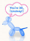 Balloon Animal Thirty 5x7 Folded Card