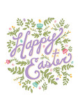 Purple Happy Easter 5x7 Folded Card