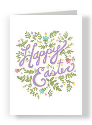 Purple Happy Easter 5x7 Folded Card