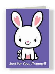 Heart Bunny Ears 5x7 Folded Card
