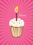 Bright Cupcake 5x7 Folded Card
