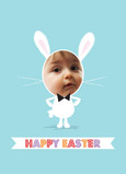 Blue Photo Bunny 5x7 Folded Card