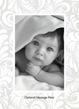 Gray Swirl Portrait 5x7 Folded Card