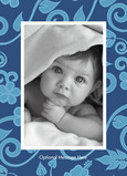 Blue Vines Portrait 5x7 Folded Card