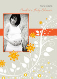 Orange Gray Shower 5x7 Folded Card