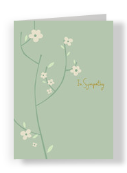 White Flower Sprig 5x7 Folded Card