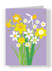Bouquet Easter Flowers 5x7 Folded Card