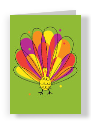 Colorful Thanksgiving Turkey 5x7 Folded Card