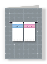 His Hers Towels 5x7 Folded Card