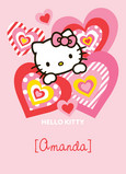 Pink Heart Hello Kitty 5x7 Folded Card