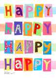 Four Happy 5x7 Folded Card