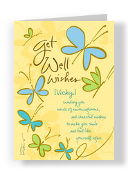 Butterfly Get Well 5x7 Folded Card