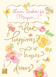 Rose Bridal Shower Card 5x7 Folded Card