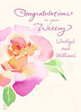Pink Watercolor Rose 5x7 Folded Card