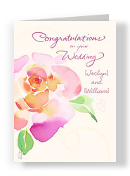 Pink Watercolor Rose 5x7 Folded Card