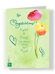 Two Flower Congrats 5x7 Folded Card