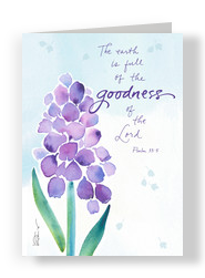 Religious Purple Flower Easter 5x7 Folded Card