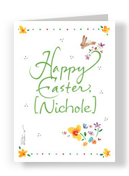 Leaping Bunny Easter 5x7 Folded Card