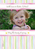 Pink Stripe Easter 5x7 Folded Card