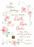 Faith Hope and Love 5x7 Folded Card