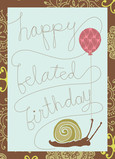 Snail Pink Balloon 5x7 Folded Card