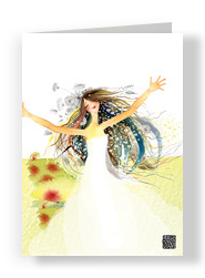 Bride Dance 5x7 Folded Card
