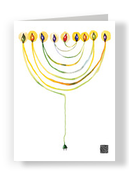 Menorah 5x7 Folded Card