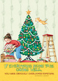 Jumping Cat Christmas 5x7 Folded Card
