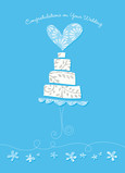 Wedding Cake Blue 5x7 Folded Card