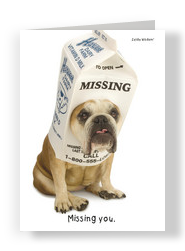 Miss You Bulldog 5x7 Folded Card