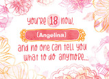 Pink Eighteen Now 7x5 Folded Card