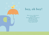 Elephant Shower 7x5 Flat Card