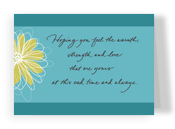 Teal Flower Sympathy 7x5 Folded Card