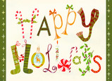 Happy Holiday Shapes 7x5 Folded Card