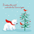 Polar Bear Holidays 4.75x4.75 Folded Card