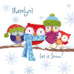 Holiday Owls 4.75x4.75 Folded Card