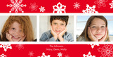 Red White Snowflakes 8x4 Flat Card