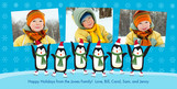 Skating Penguin Line 8x4 Flat Card
